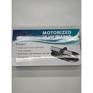 ANIVA Motorized Tie and Belt Rack Stores 72 Ties 8 Belts LED Light 2Way Rotation